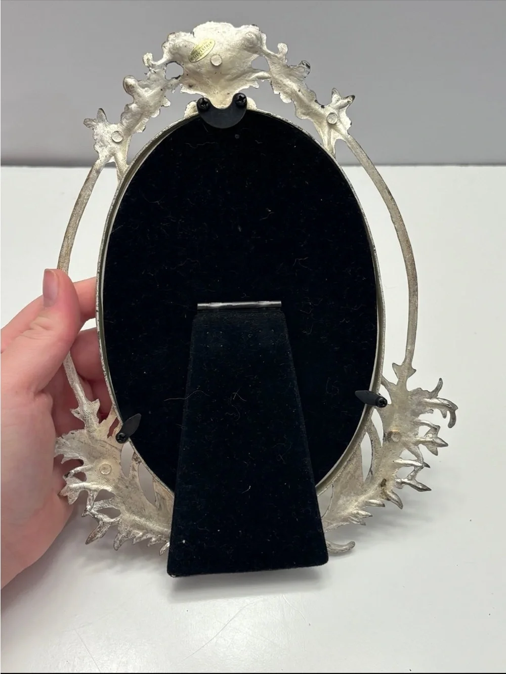 Vintage Oval Silver plate Ornate Picture Frame